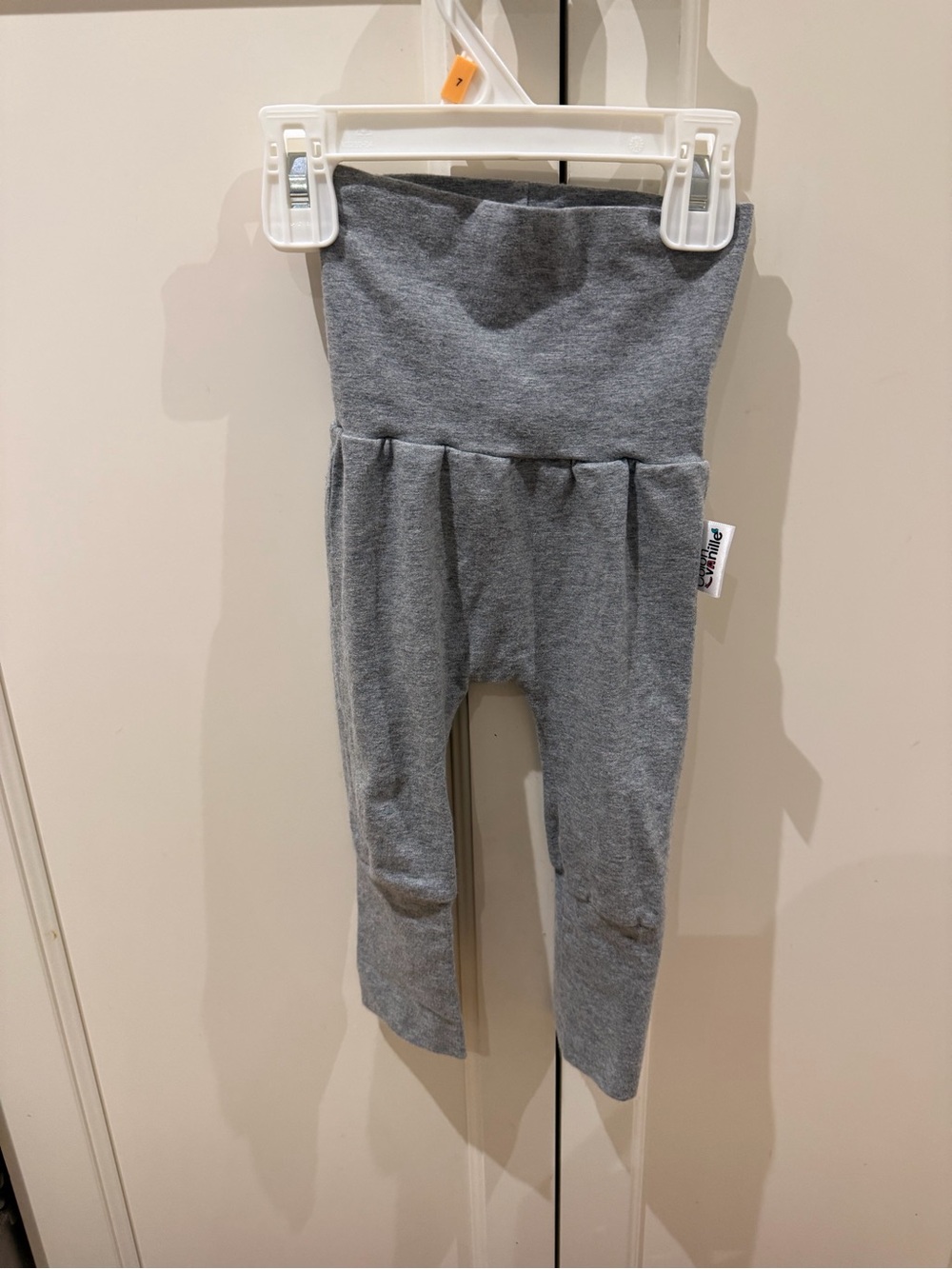 Cotton vanille 0-12m High-Waist Gray Cotton Leggings
